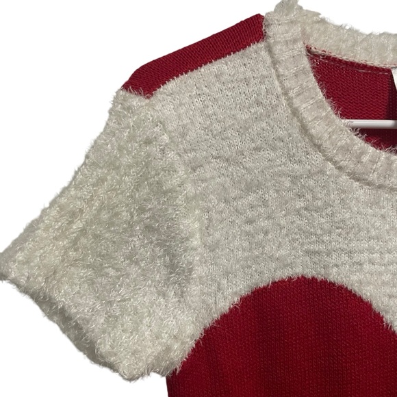 Holiday Christmas Candy Cane Stripe Knit Sweater Dress Juniors Size L 11 13 - Picture 2 of 4